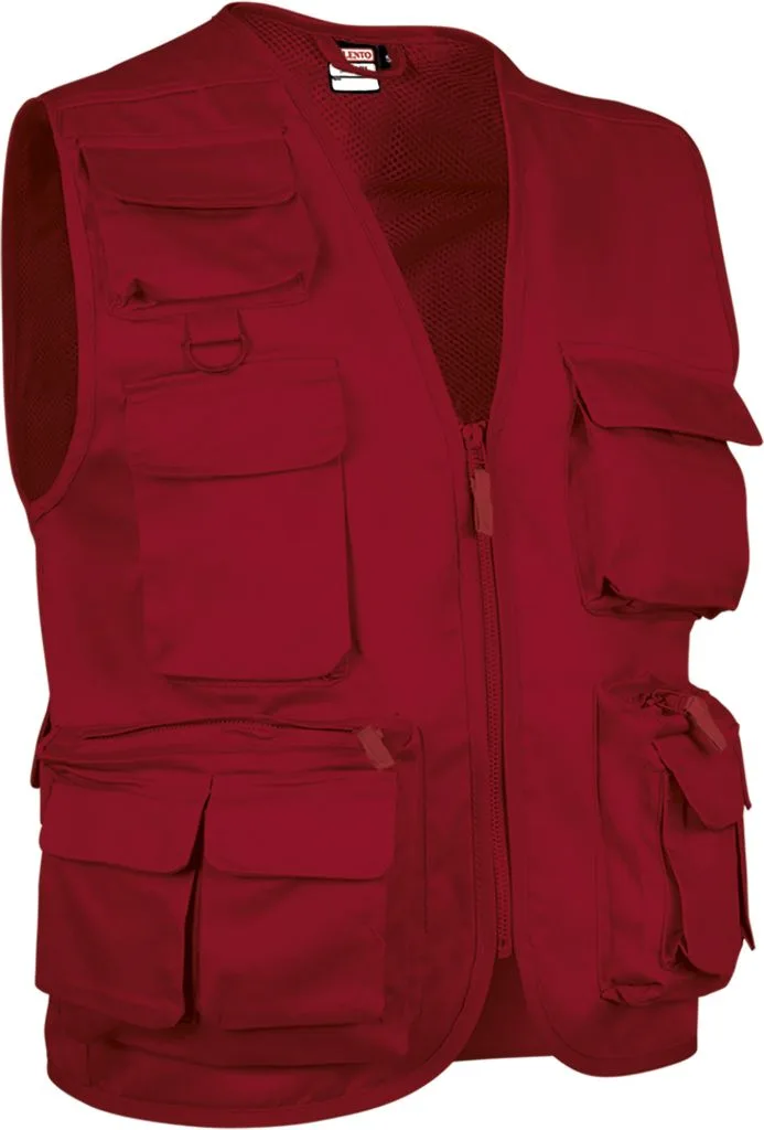 Gilet multipoches personnalisé, pratique sur le terrain (CHVASAF), Rouge Lotus, photo 9
