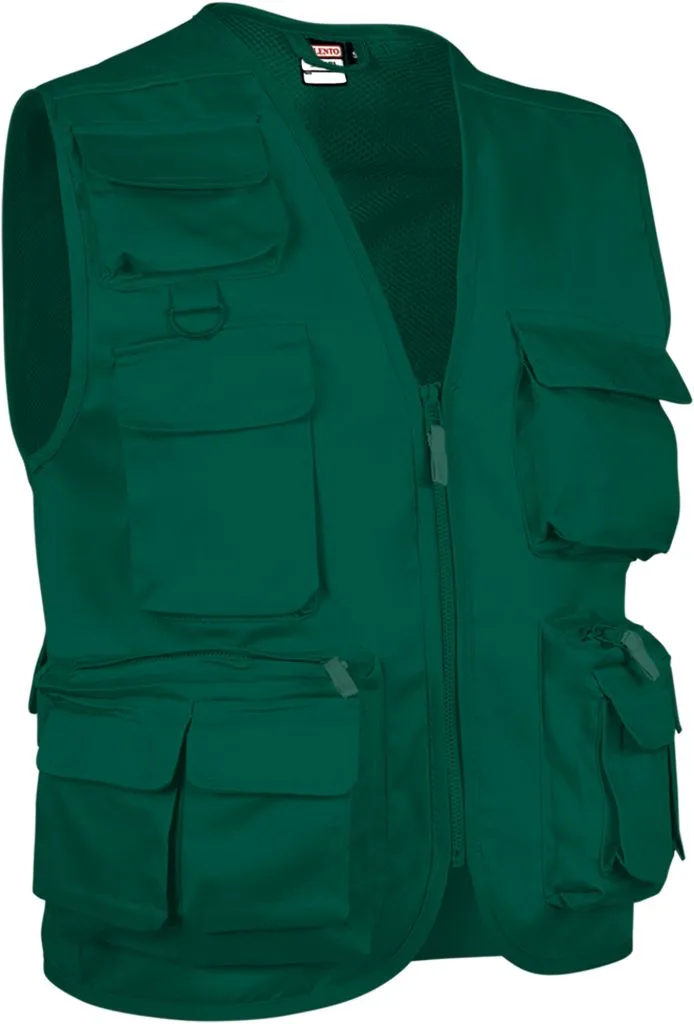 Gilet multipoches personnalisé, pratique sur le terrain (CHVASAF), Vert Bouteille, photo 10