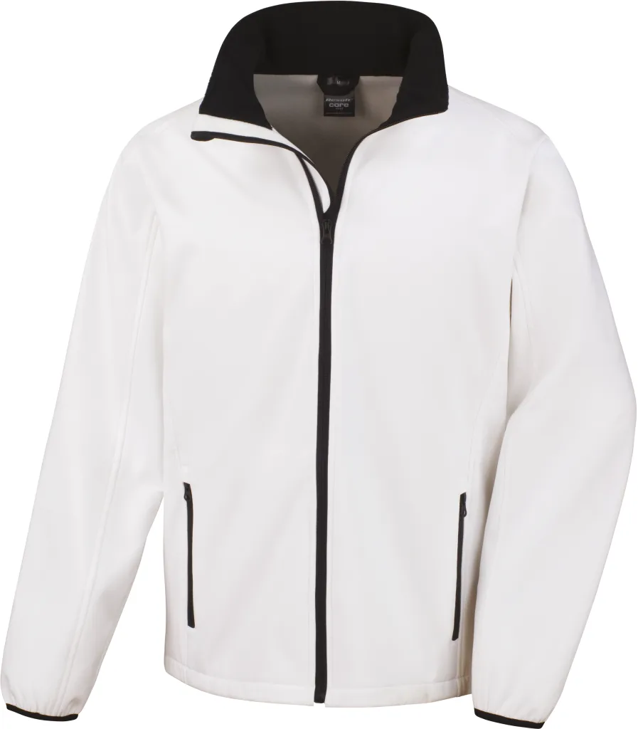 Veste softshell homme personnalisée, légère et coupe-vent (R231M), White/Black, photo 13