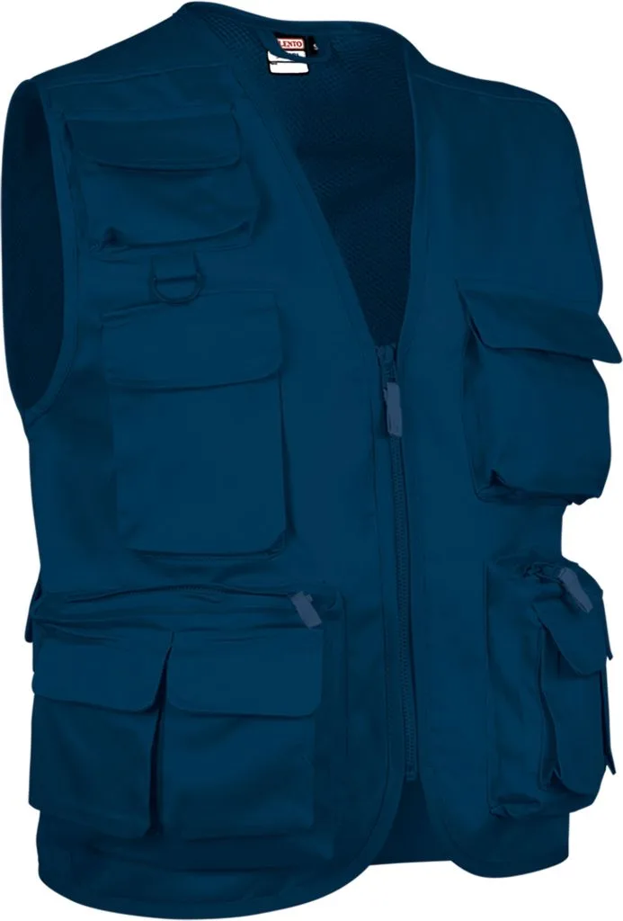 Gilet multipoches personnalisé, pratique sur le terrain (CHVASAF), Bleu Marine Orion, photo 4