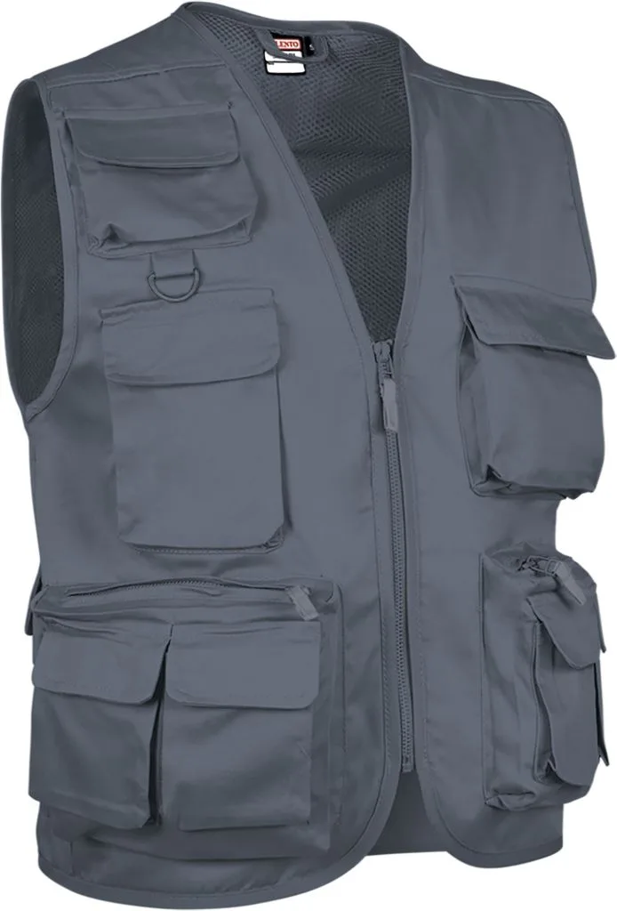 Gilet multipoches personnalisé, pratique sur le terrain (CHVASAF), Gris Ciment, photo 6