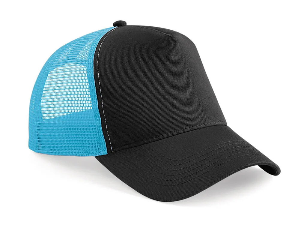 Casquette trucker personnalisée, aérée et structurée (B640), Black/Surf Blue, photo 13