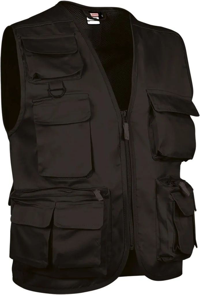 Gilet multipoches personnalisé, pratique sur le terrain (CHVASAF), Noir, photo 8