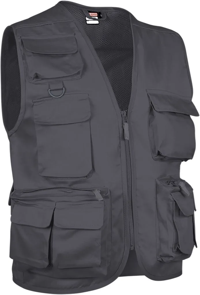 Gilet multipoches personnalisé, pratique sur le terrain (CHVASAF), Gris Charbon, photo 5