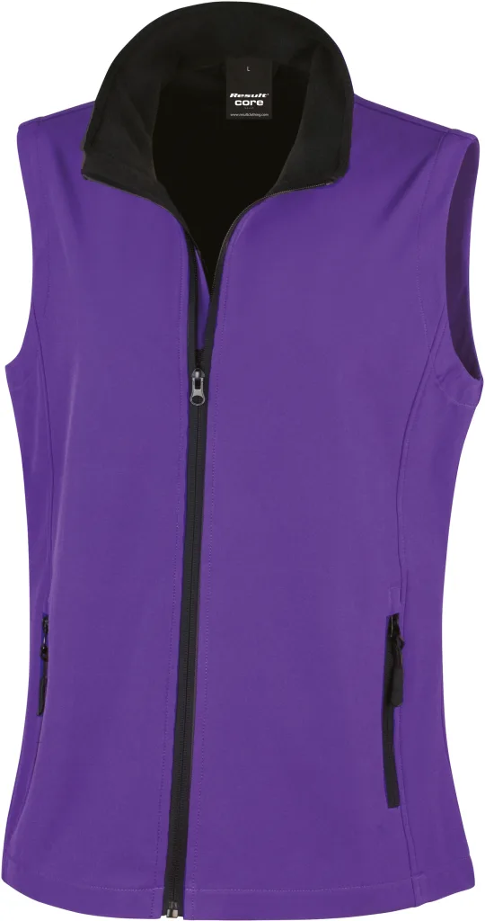 Gilet softshell femme personnalisé, sans manches et cintré (R232F), Purple/Black, photo 9