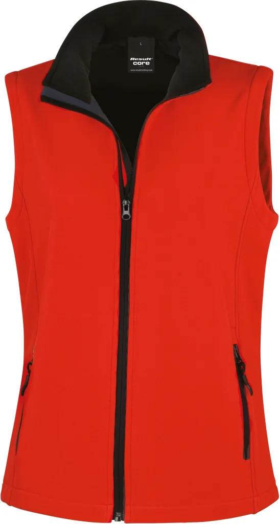 Gilet softshell femme personnalisé, sans manches et cintré (R232F), Red/Black, photo 10
