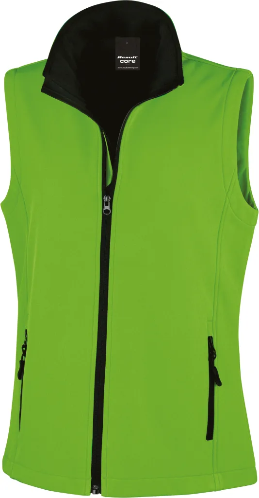 Gilet softshell femme personnalisé, sans manches et cintré (R232F), Vivid Green/Black, photo 11