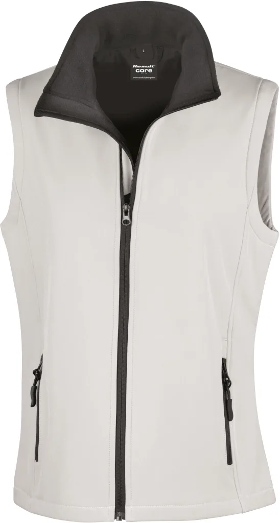 Gilet softshell femme personnalisé, sans manches et cintré (R232F), White/Black, photo 12