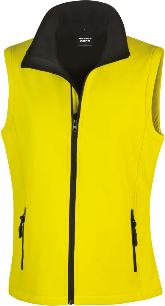 Gilet softshell femme personnalisé, sans manches et cintré (R232F), Yellow/Black, photo 14