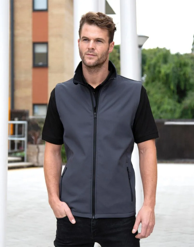Gilet softshell homme personnalisé, sans manches coupe-vent (R232M), photo 2