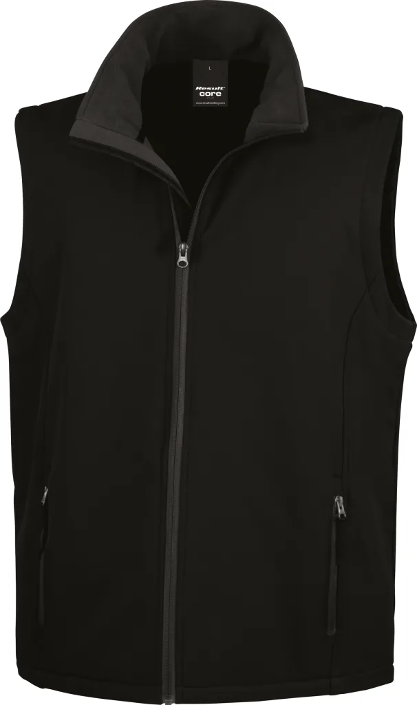 Gilet softshell homme personnalisé, sans manches coupe-vent (R232M), Black/Black, photo 5
