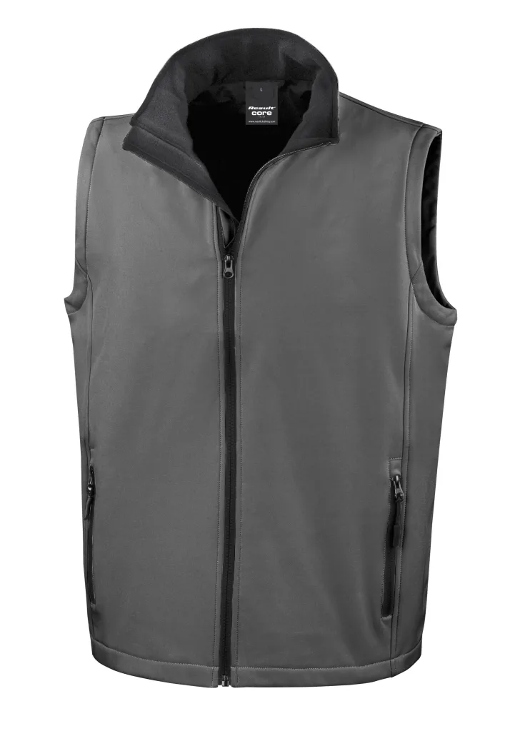 Gilet softshell homme personnalisé, sans manches coupe-vent (R232M), Charcoal/Black, photo 8