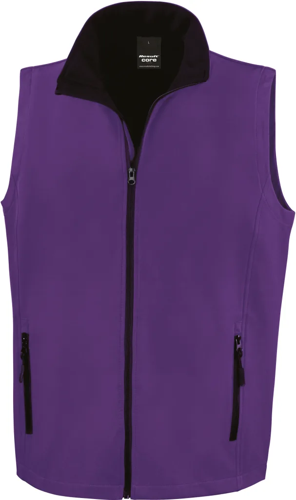 Gilet softshell homme personnalisé, sans manches coupe-vent (R232M), Purple/Black, photo 13