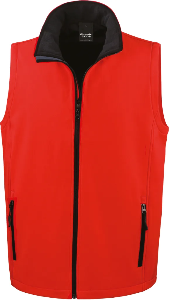 Gilet softshell homme personnalisé, sans manches coupe-vent (R232M), Red/Black, photo 14