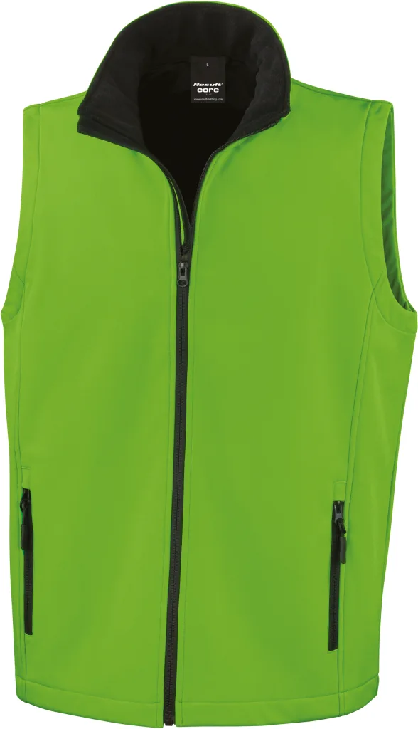 Gilet softshell homme personnalisé, sans manches coupe-vent (R232M), Vivid Green/Black, photo 16