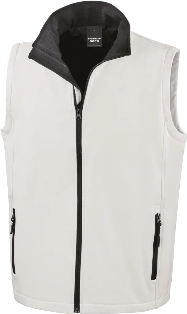 Gilet softshell homme personnalisé, sans manches coupe-vent (R232M), White/Black, photo 17