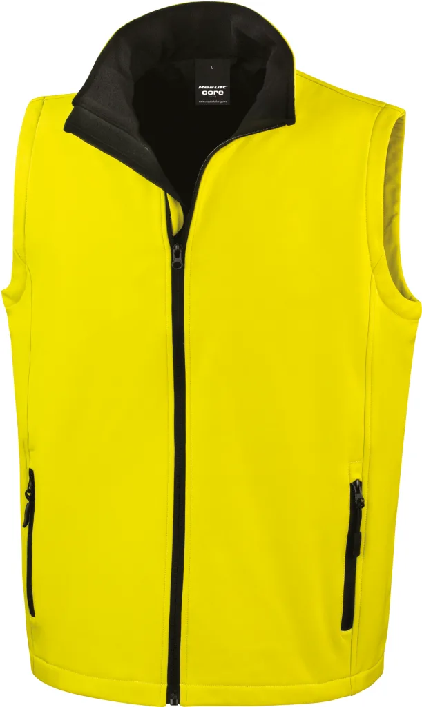 Gilet softshell homme personnalisé, sans manches coupe-vent (R232M), Yellow/Black, photo 18