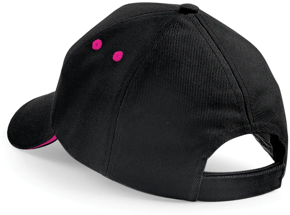 Casquette bicolore personnalisée, visière sandwich (B15C), Black - Fuchsia, photo 8