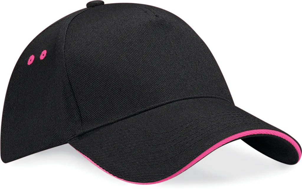 Casquette bicolore personnalisée, visière sandwich (B15C), Black - Fuchsia, photo 7