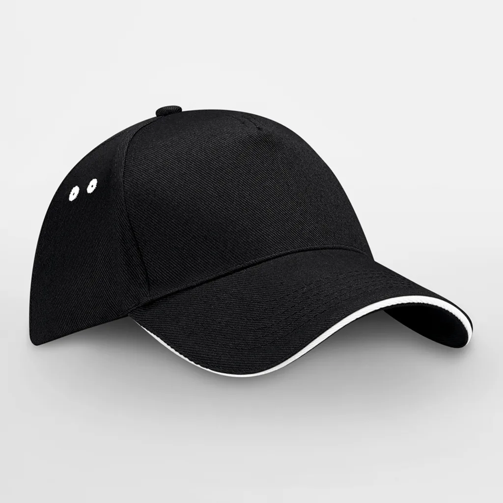 Casquette bicolore personnalisée, visière sandwich (B15C), Black / White, photo 18