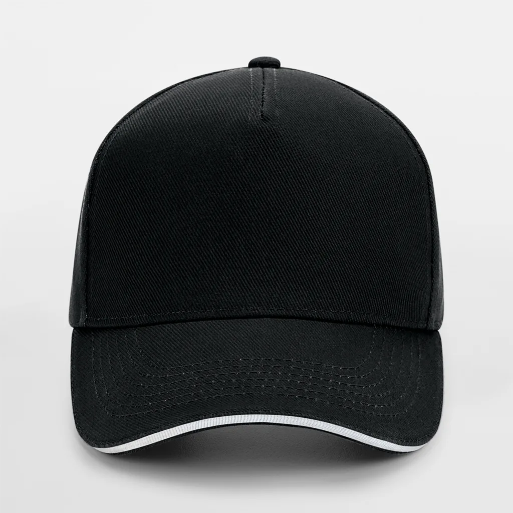 Casquette bicolore personnalisée, visière sandwich (B15C), Black / White, photo 17