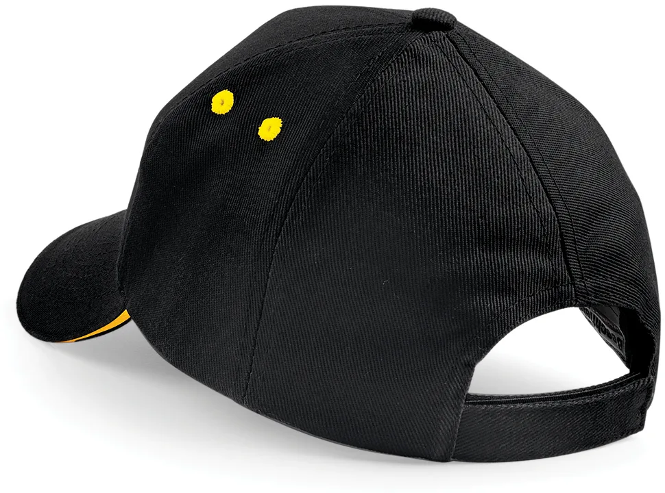 Casquette bicolore personnalisée, visière sandwich (B15C), Black - Yellow, photo 16