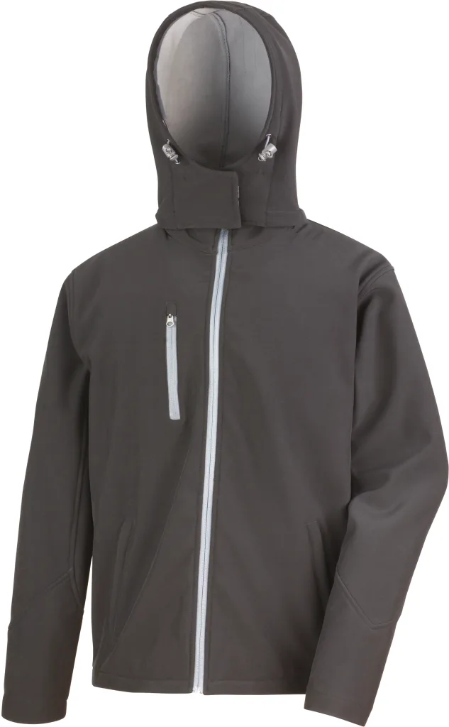Veste softshell homme personnalisée, imperméable coupe-vent (R230M), Black - Grey, photo 2