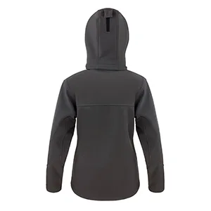 Veste softshell femme à capuche personnalisée, imperméable (R230F), Black/Grey, photo 4