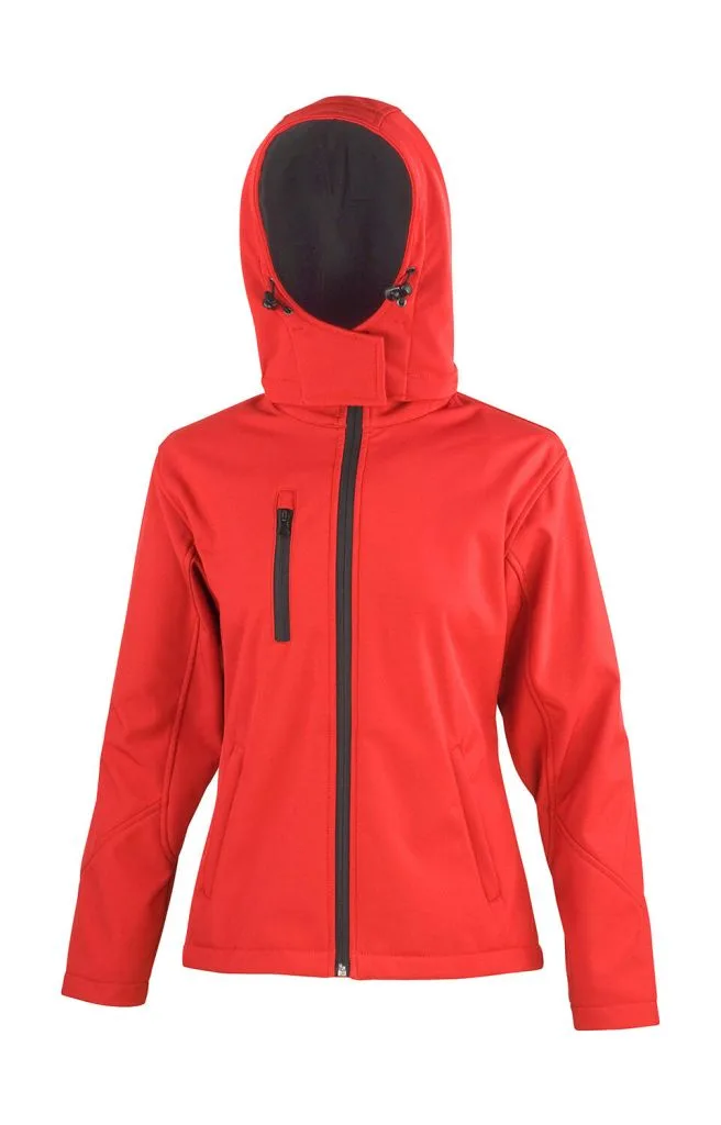 Veste softshell femme à capuche personnalisée, imperméable (R230F), Red/Black, photo 6