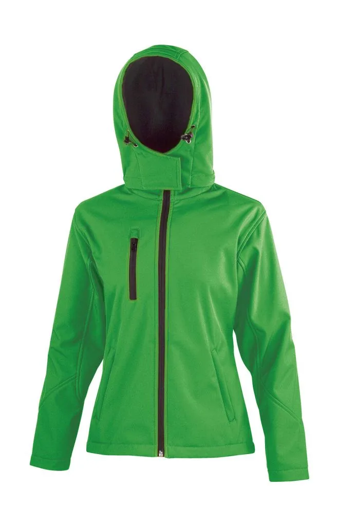 Veste softshell femme à capuche personnalisée, imperméable (R230F), Vivid Green/Black, photo 7