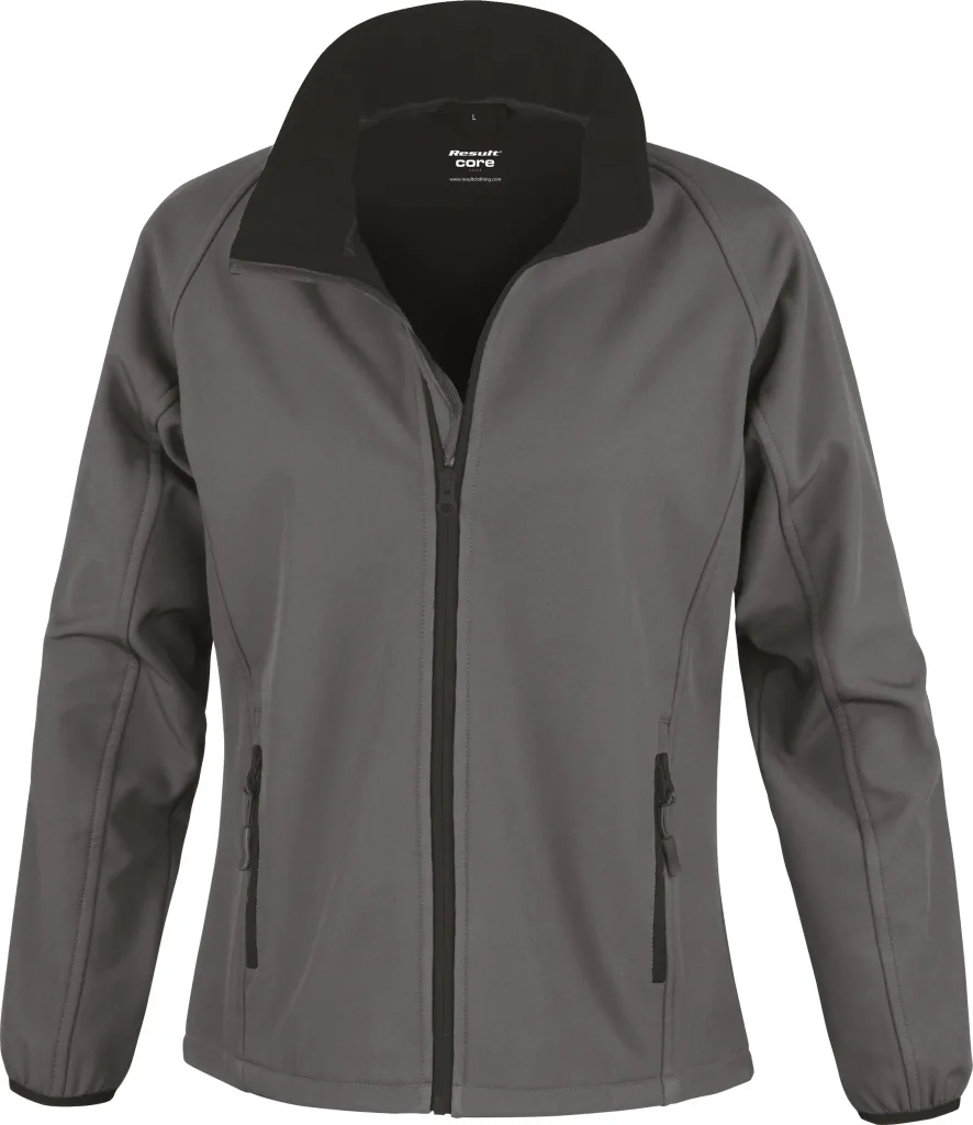 Veste softshell femme légère personnalisée, coupe-vent (R231F), Charcoal/Black, photo 4