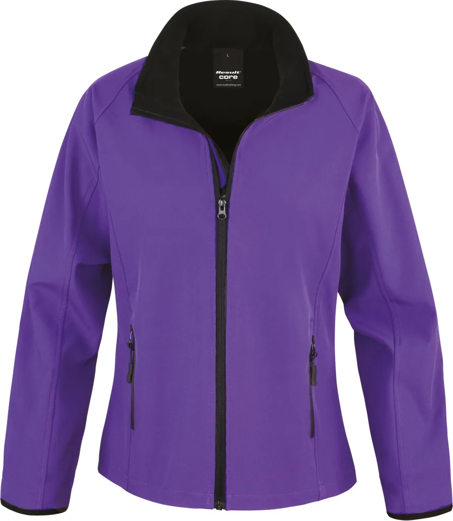 Veste softshell femme légère personnalisée, coupe-vent (R231F), Purple/Black, photo 8