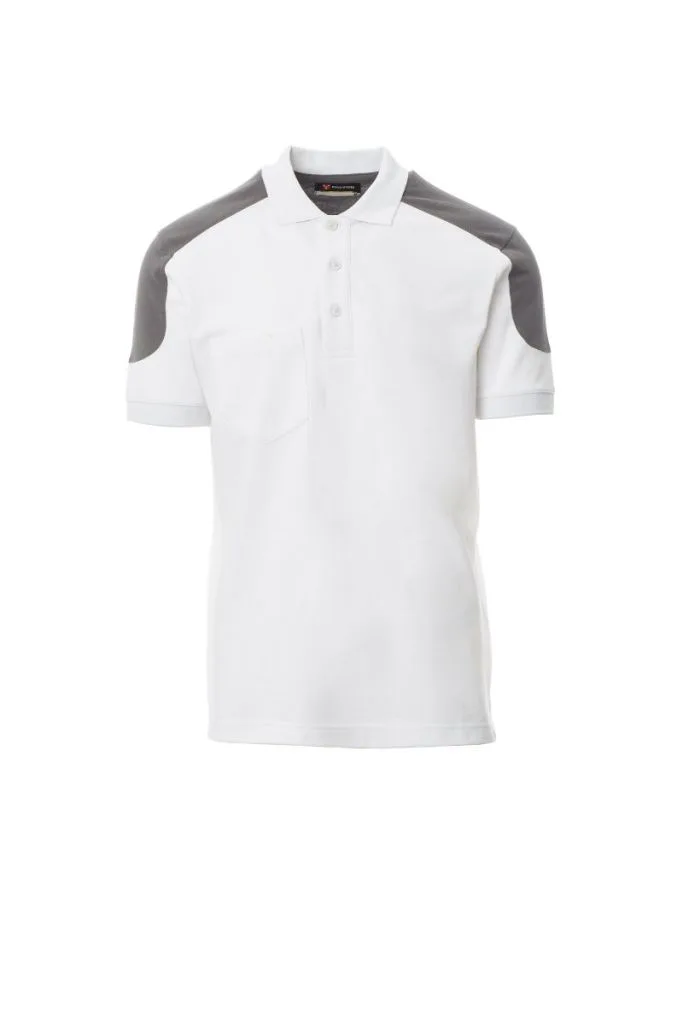 Polo de travail bicolore personnalisé, tenue soignée (001465), Bianco/Smoke, photo 2