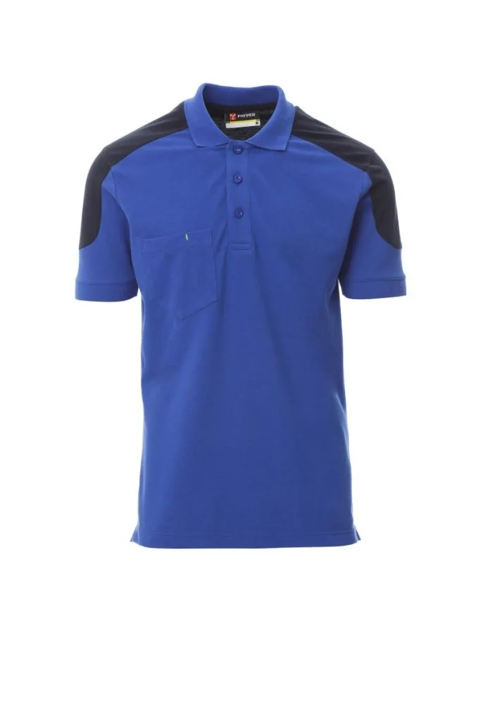 Polo de travail bicolore personnalisé, tenue soignée (001465), Bleu Roi/Bleu Marine, photo 4