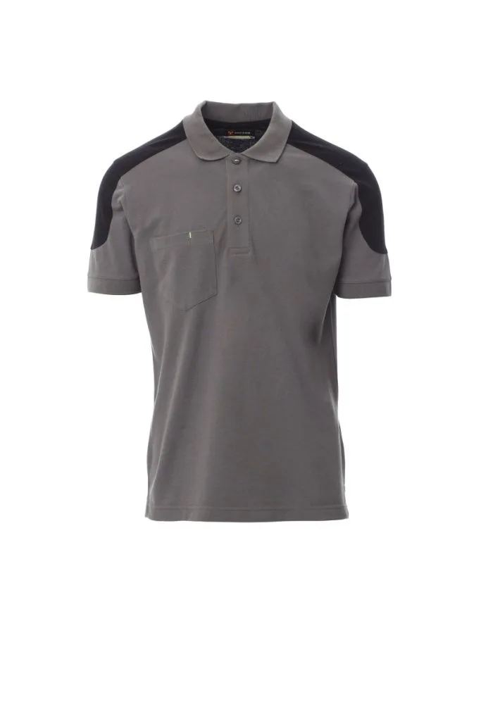 Polo de travail bicolore personnalisé, tenue soignée (001465), Fumée/Noir, photo 5
