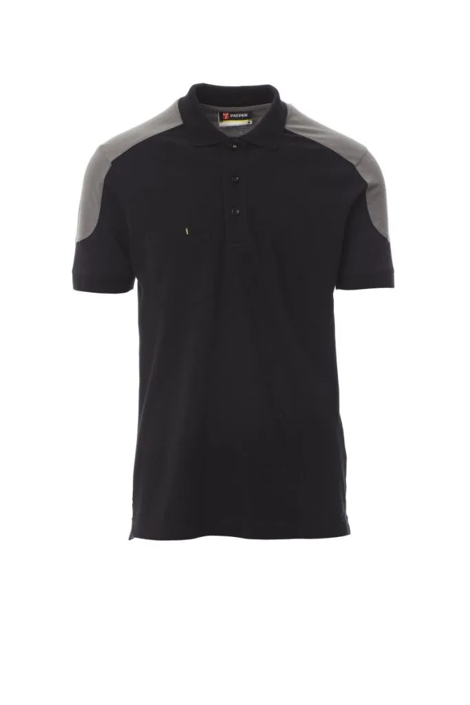 Polo de travail bicolore personnalisé, tenue soignée (001465), Noir/Fumée, photo 6