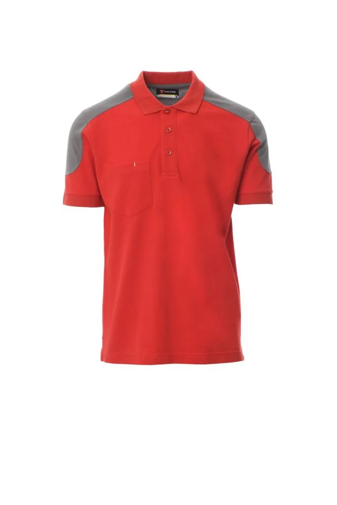 Polo de travail bicolore personnalisé, tenue soignée (001465), Rosso/Smoke, photo 7