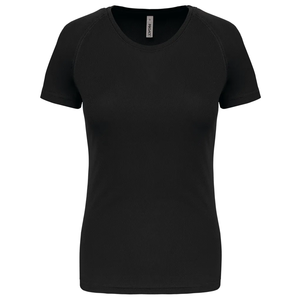 T-shirt de sport femme personnalisé, coupe ajustée (PA439), Black, photo 6
