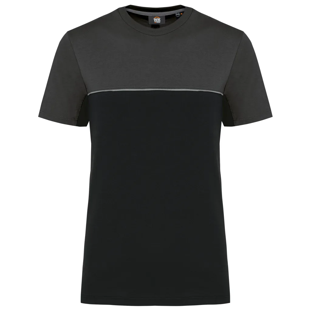 T-shirt bicolore recyclé personnalisé, écoresponsable (WK304), Black / Dark Grey, photo 4