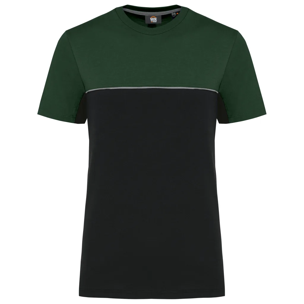 T-shirt bicolore recyclé personnalisé, écoresponsable (WK304), Black / Forest Green, photo 6