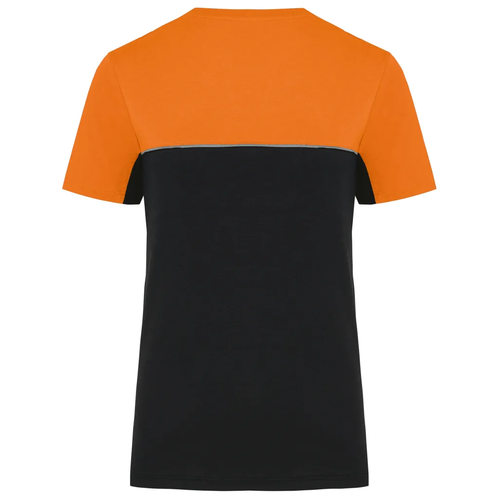 T-shirt bicolore recyclé personnalisé, écoresponsable (WK304), Black / Orange, photo 9