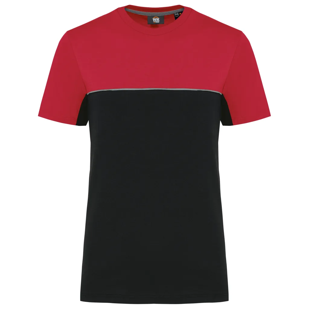T-shirt bicolore recyclé personnalisé, écoresponsable (WK304), Black / Red, photo 10
