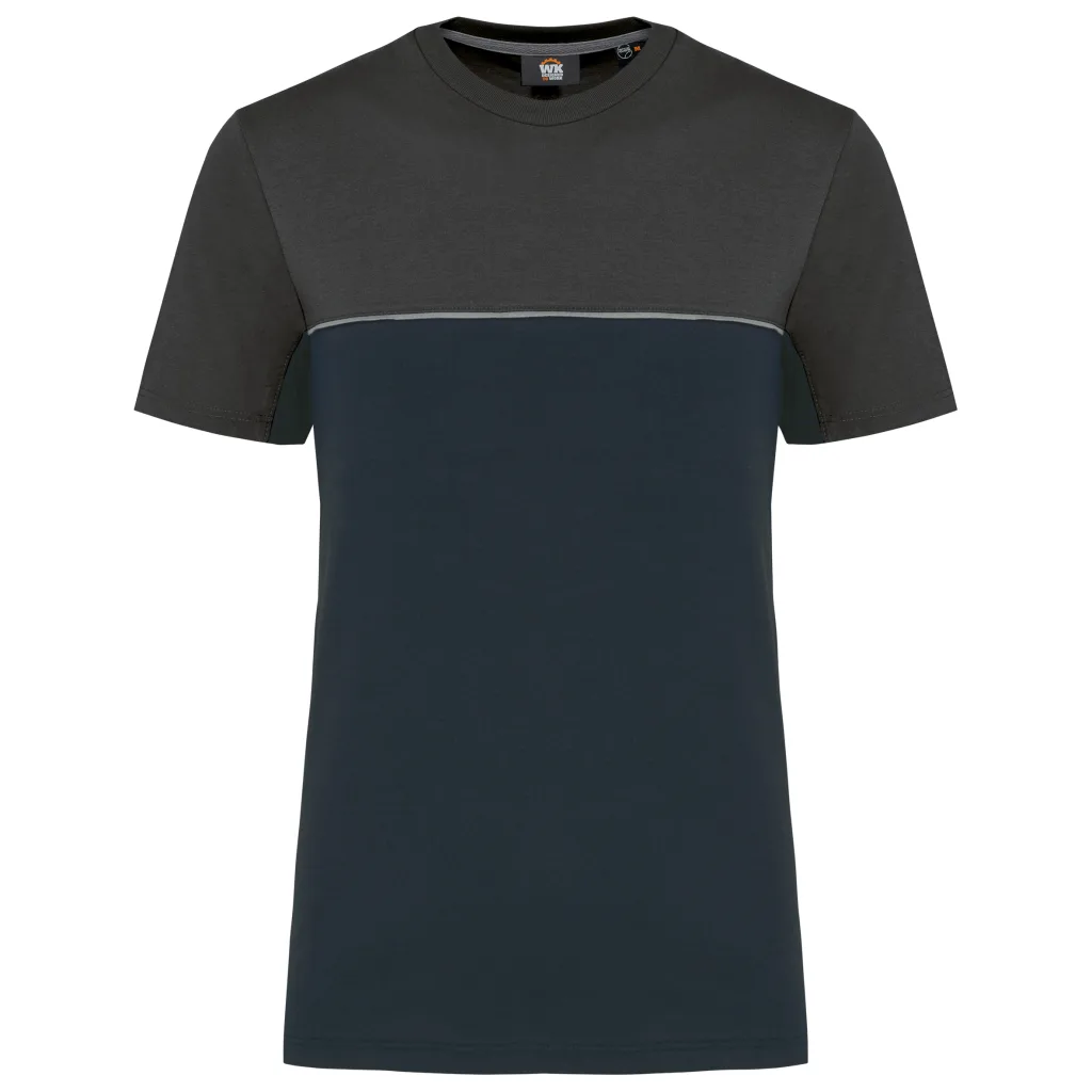 T-shirt bicolore recyclé personnalisé, écoresponsable (WK304), Navy / Dark Grey, photo 14